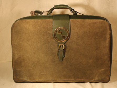 Gucci Green Suede Hard Leather Luggage (1 of 8)