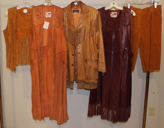 Lot of 5 Fringed Leather Garments (1 of 10)