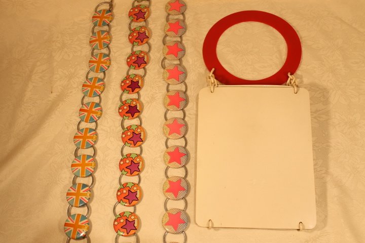 Three Peter Max Mod Metal Belts, & Purse (1 of 7)
