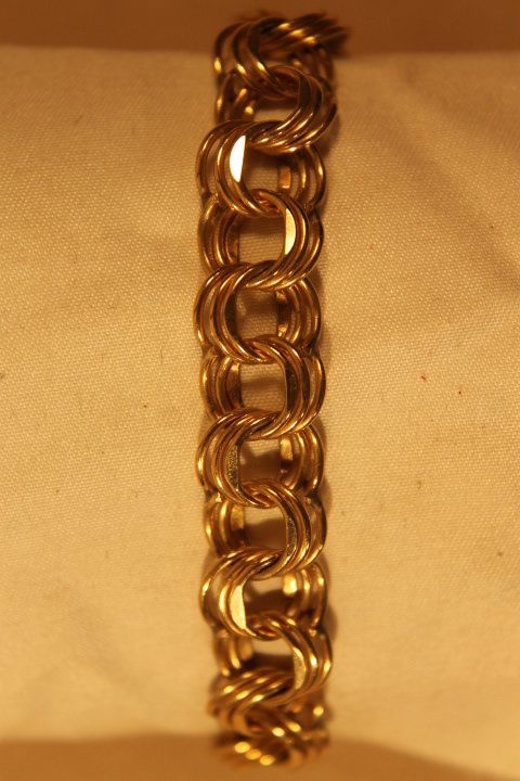 14kt Gold Bracelet, Triple Link Design (1 of 1)