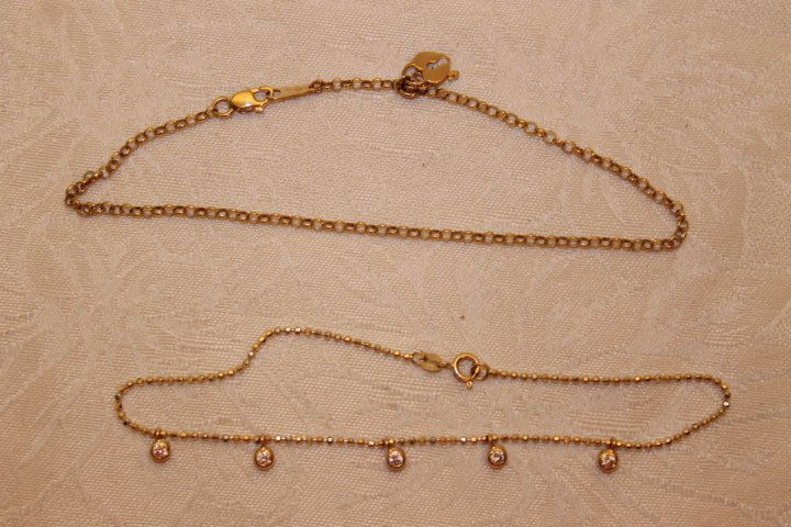 2 14kt Gold Ankle Bracelets (1 of 1)