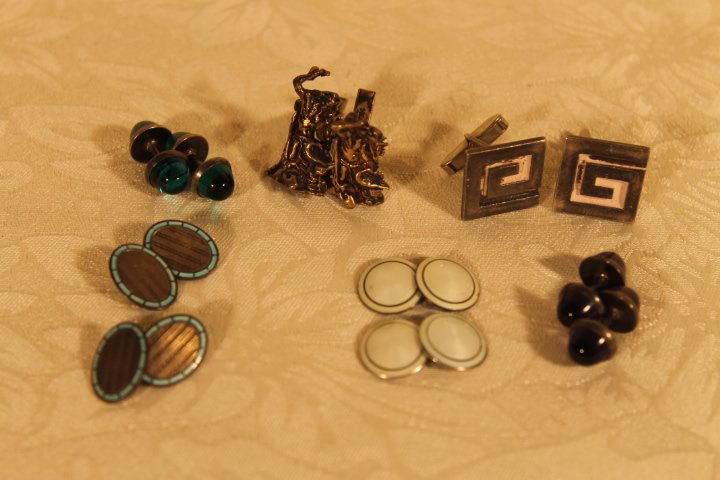 Lot 6 Sets of Sterling Cufflinks (1 of 1)