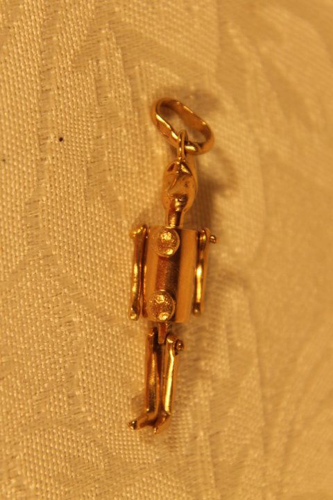 18kt Gold Tin Man Pendant with Movable Parts (1 of 1)