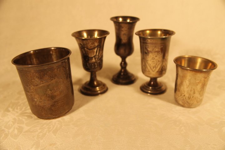 Lot of 5 Kiddush Cups Sterling Silver (1 of 6)