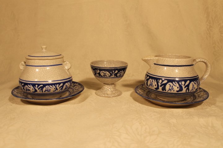 5 pcs of Dedham Pottery Rabbit Design (1 of 9)