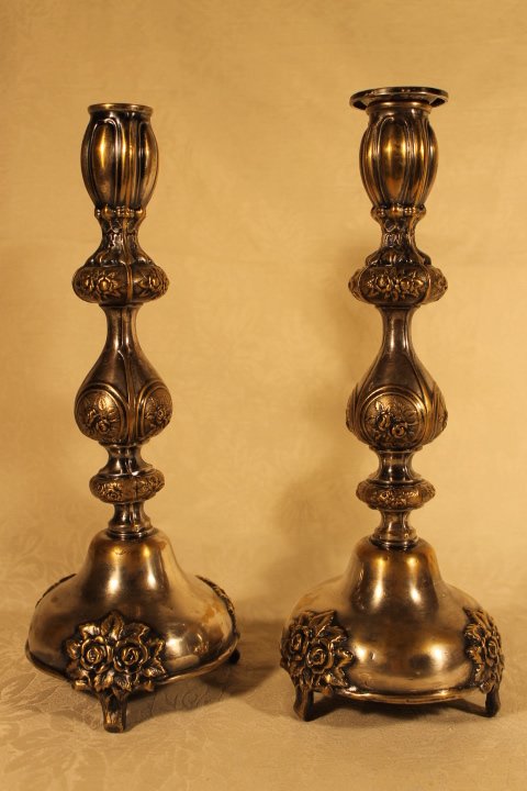 Pair of Silverplated Candle Holders (1 of 5)