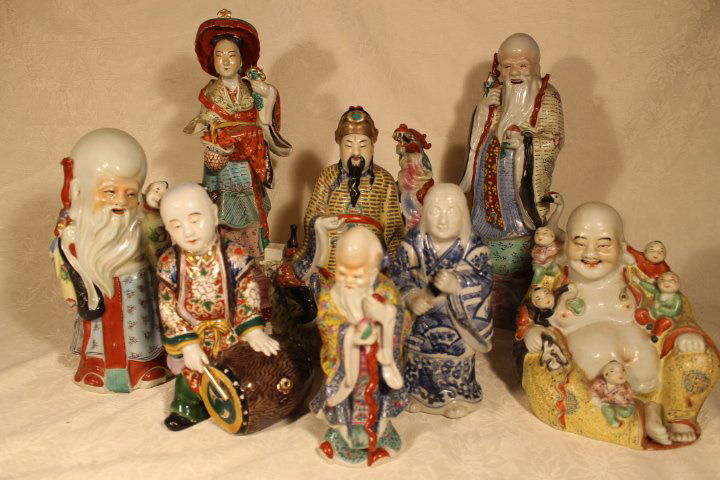 Oriental Porcelain Figurines (8) (1 of 8)