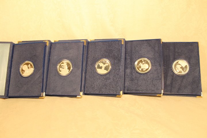 Disney LE Silver Coins, Rarities mint, (5) (1 of 2)