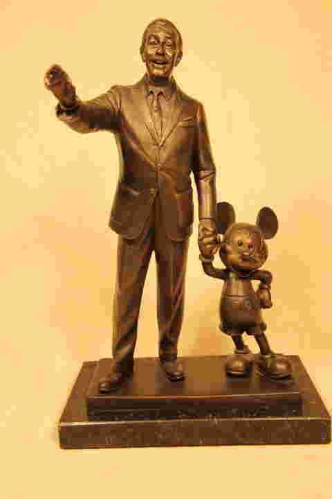 Disney Walt Disney & Mickey Mouse Bronze Statue