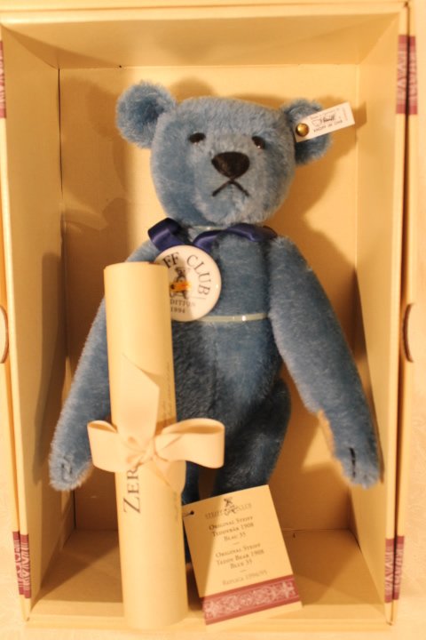 Steiff Blue Mohair Bear 1994 Club Edition (1 of 2)