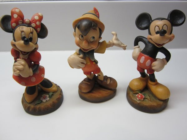 Lot of 3 ANRI Wood Carved Disney Figures (1 of 3)