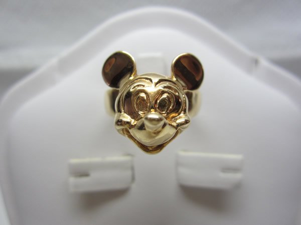 Heavy Vintage Unisex 14KT Gold 3-D Mickey Ring (1 of 3)