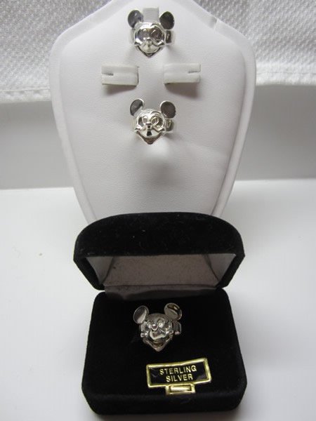 Lot of 3 Sterling Silver 3-D Mickey Mouse Rings (1 of 5)