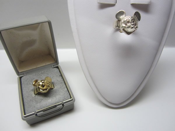 Pair Sterling 3-D Mickey Mouse Rings (1 of 6)