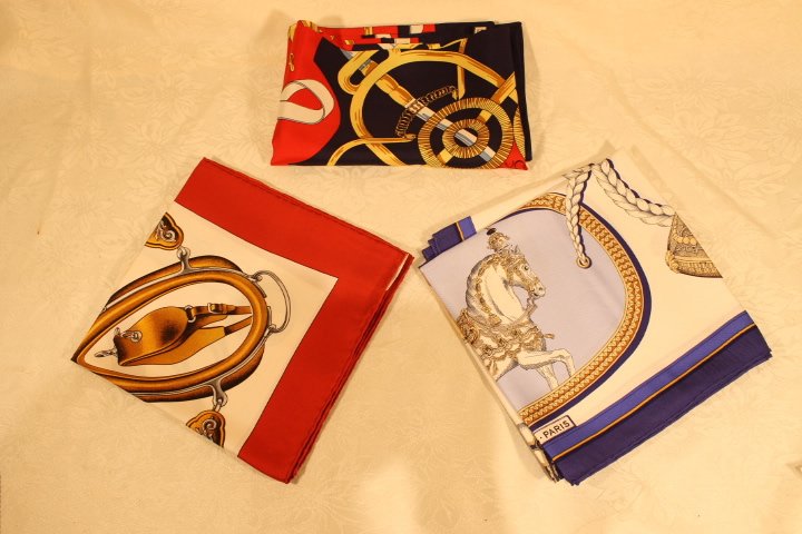 Three Hermes Silk Equestrian Scarves (1 of 10)