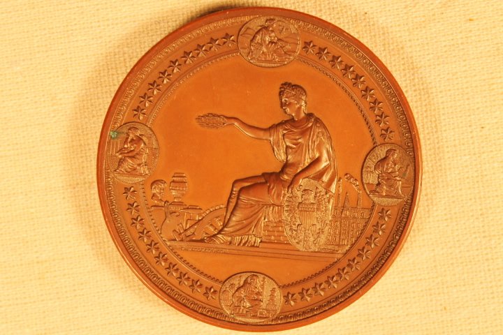 1876 International Exhibition Bronze Medal: International Exhibition medal, bronze, 1876, H. Mitchell S.C.