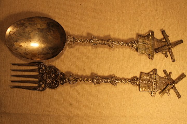 Dutch Silver Serving Spoon & Fork (1 of 8)