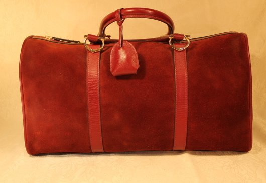 Cartier Burgundy Suede Leather Travel Bag (1 of 10)