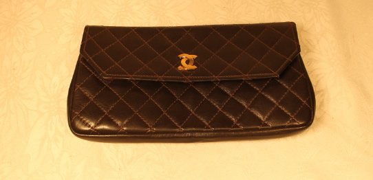Chanel Brown Quilted Leather Clutch (1 of 5)