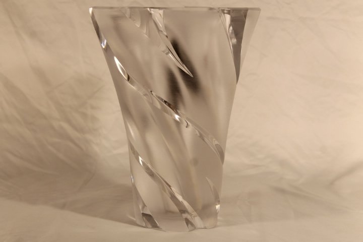Lalique France Clear & Frosted Swirl Vase (1 of 7)