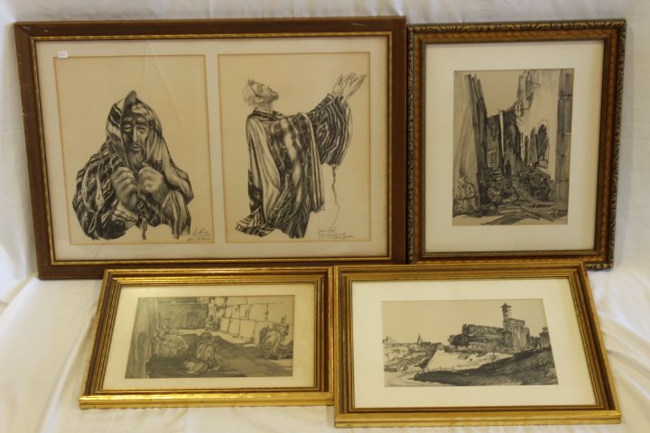 4 Saul Raskin Charcoal Prints (1 of 10)