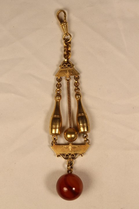 Gold Plated Bowling Watch Fob (1 of 5)