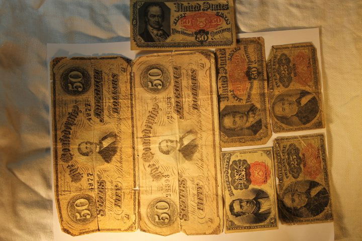 2-50 Dollar Confederate & Fractional Bank Currency (1 of 5)
