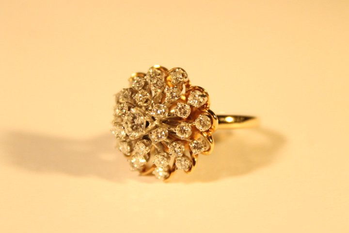 Mid Modern Diamond Snowball Ring (1 of 9)