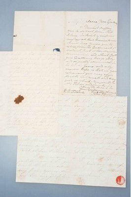 John Piper Collection of Papers including two rare: 1) Letter from Elizabeth Garling, wife of Frederick Garling (1775-1848) who was the Solicitor General of NSW to John Piper. Signed and dated 14 June although the year is not stated. Mrs Garling died 9