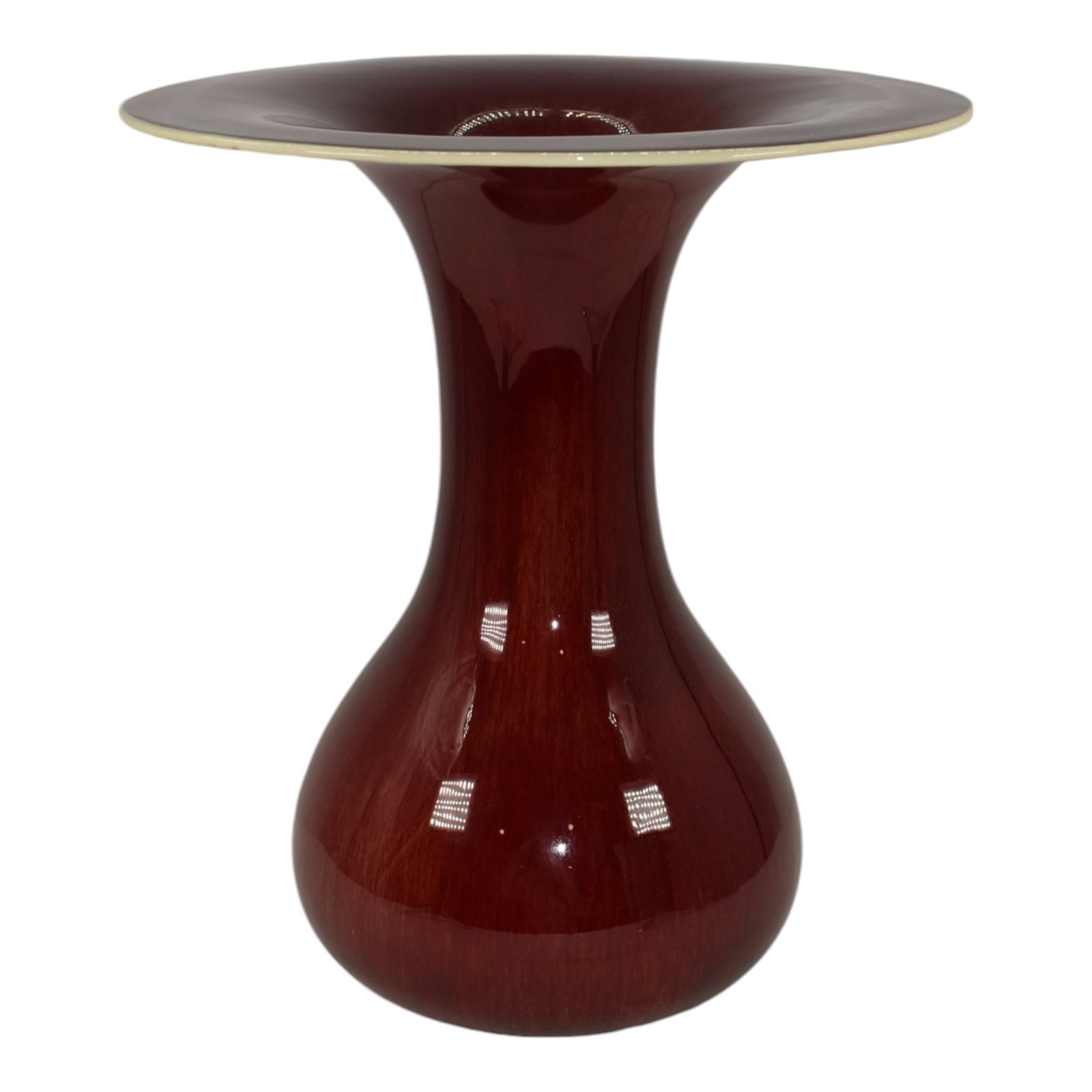 Catalina California 1930s Vintage Art Pottery Oxblood Red Flared Ceramic Vase (1 of 6)