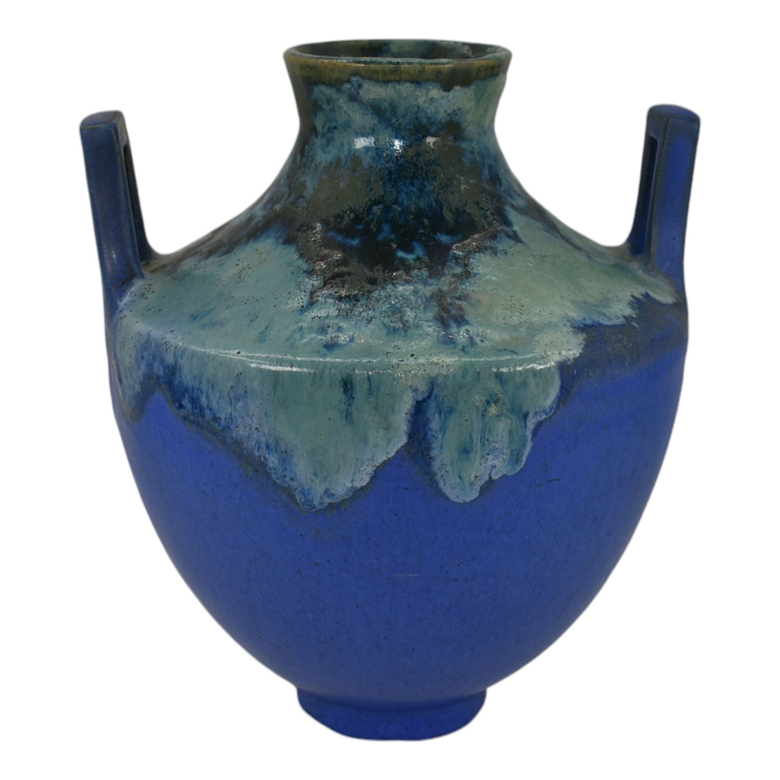 Fulper 1909-11 Arts And Crafts Pottery Crystalline Blue Drip Ceramic Vase 485 (1 of 6)