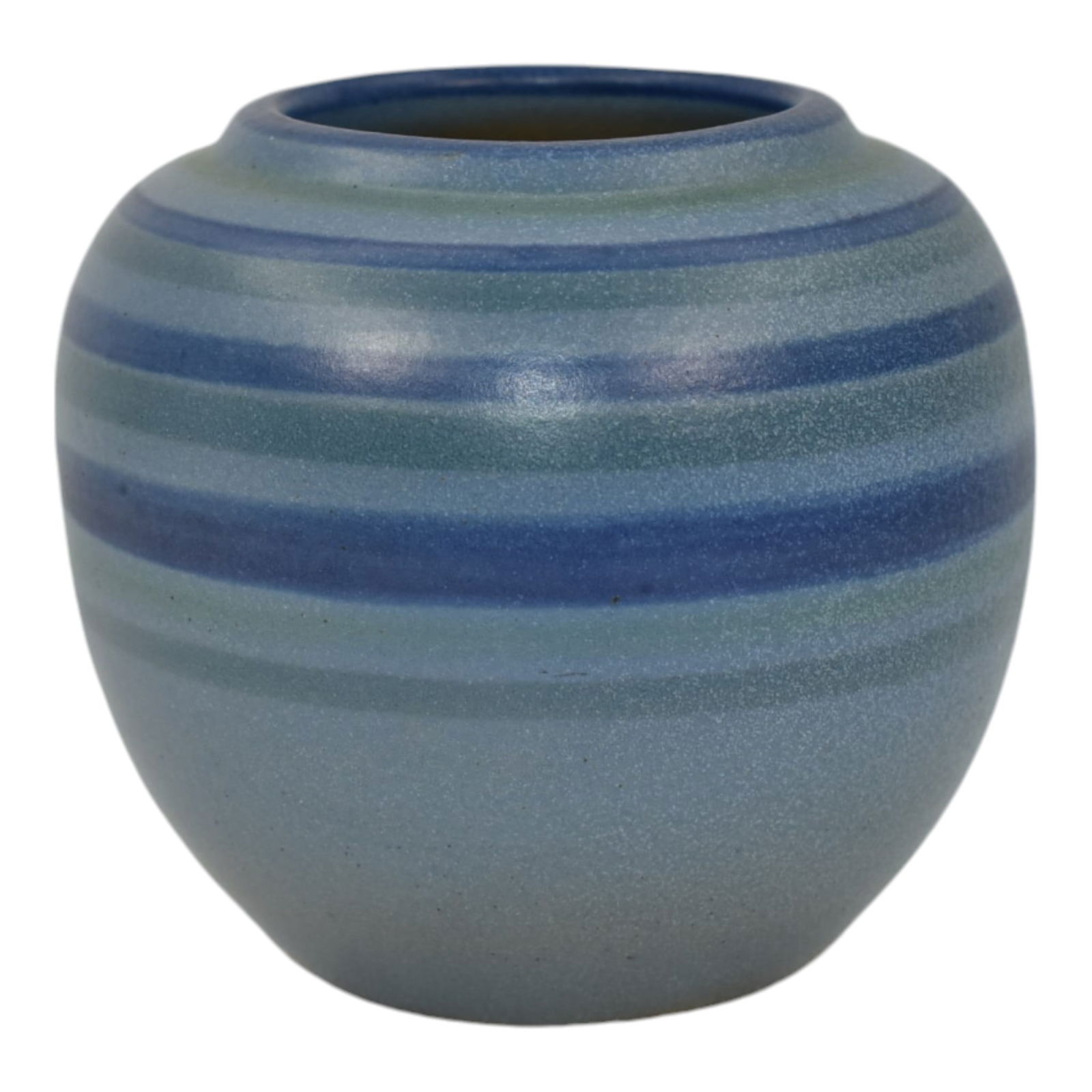 North Dakota School of Mines UND Vintage Art Pottery Blue Ringed Vase Julia Mattson: North Dakota School of Mines UND Vintage Art Pottery Blue Ringed Vase Julia MattsonNice art deco ringed glaze decoration on a classic vase shape. Excellent original condition. No chips, cracks, damage