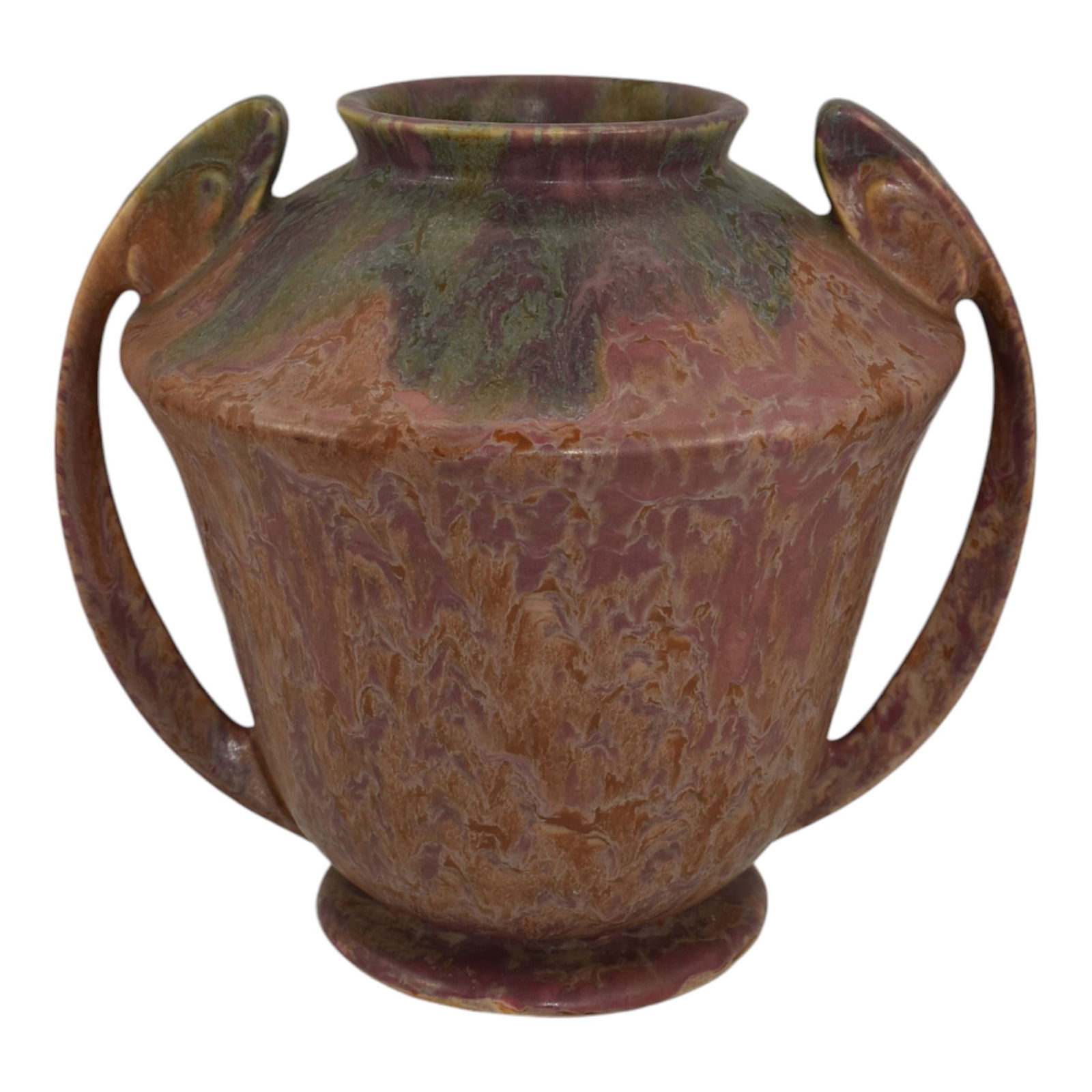 Roseville Carnelian Ii 1926 Arts And Crafts Pottery Mottled Red Vase