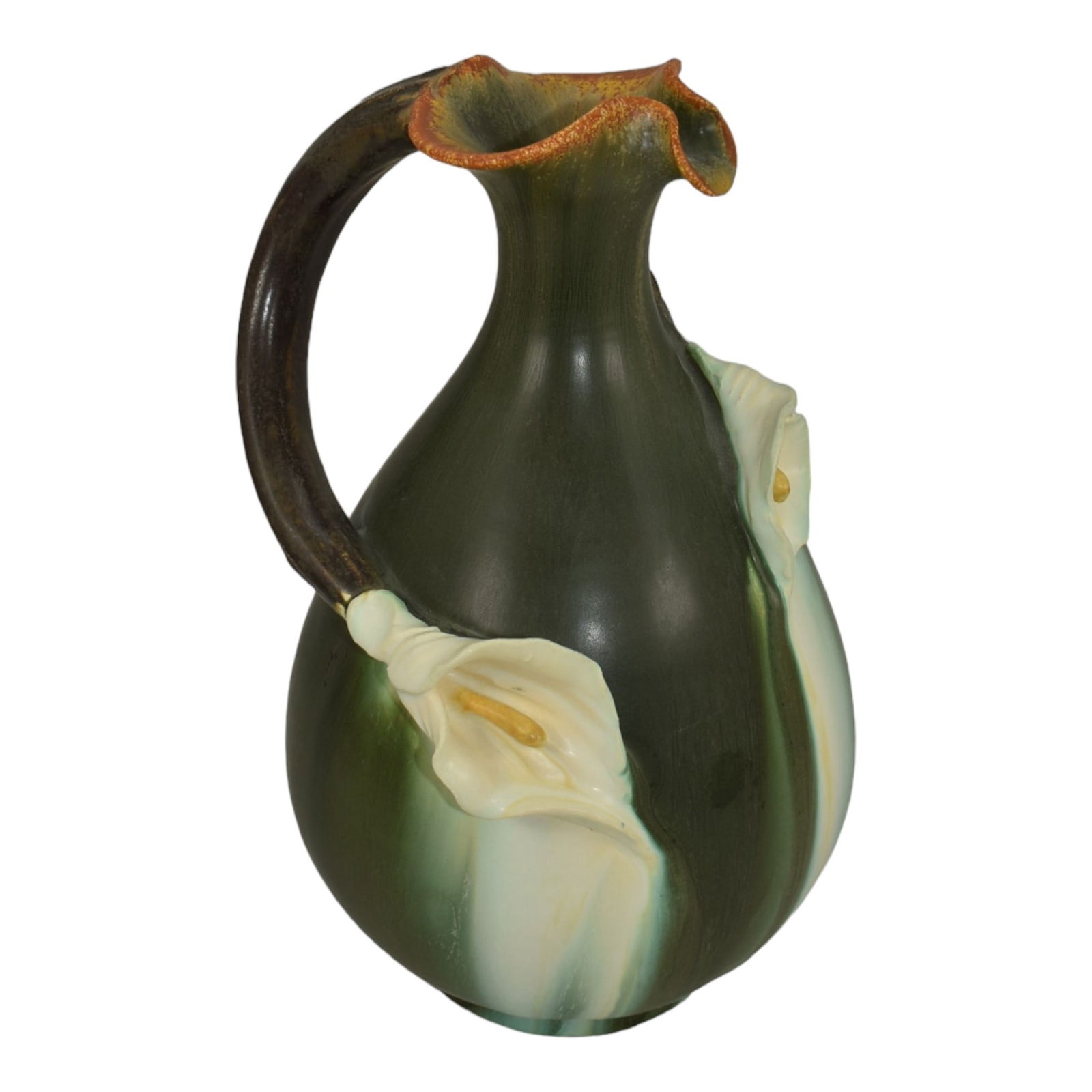 Ephraim Faience 2006 Tenth Anniversary Hand Made Pottery Calla Lily Pitcher 608 (1 of 6)