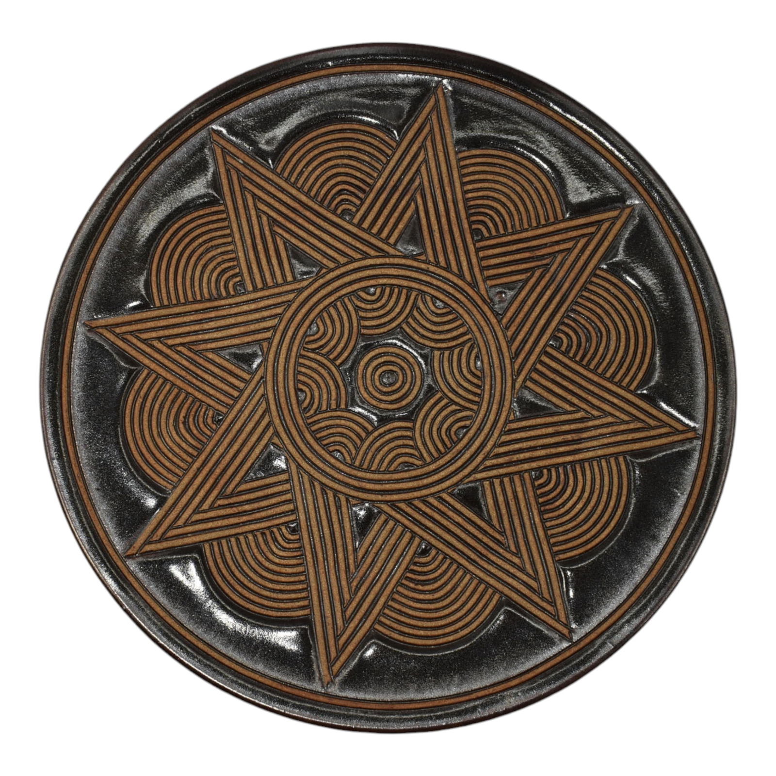 David Macdonald Vintage Art Pottery Brown Large Geometric Ceramic Wall