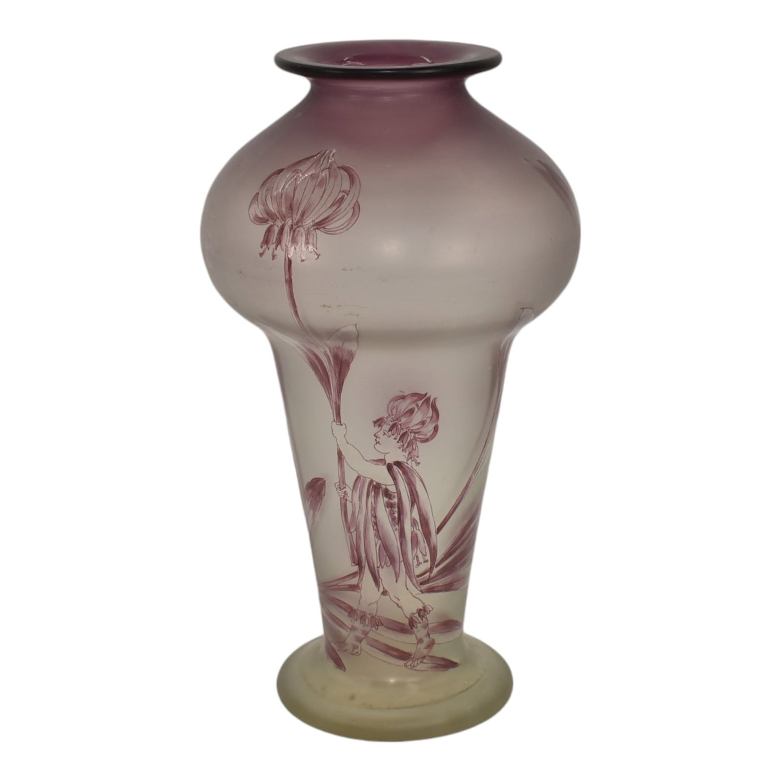 French Vintage Art Purple Glass Flower Vase (1 of 6)