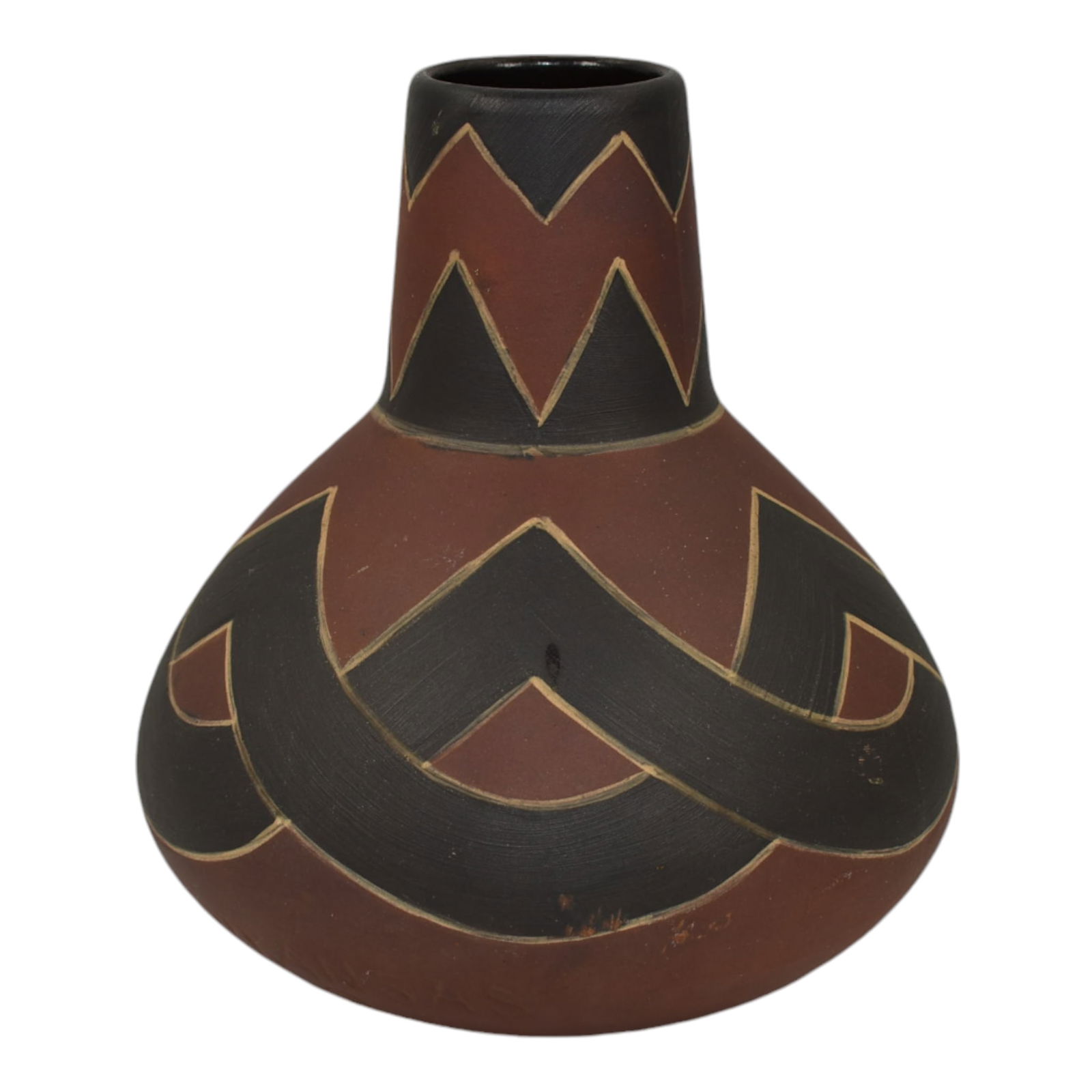 Clifton 1905-1914 Native American Vintage Art Pottery Geometric Arkansas Vase 258 (1 of 6)