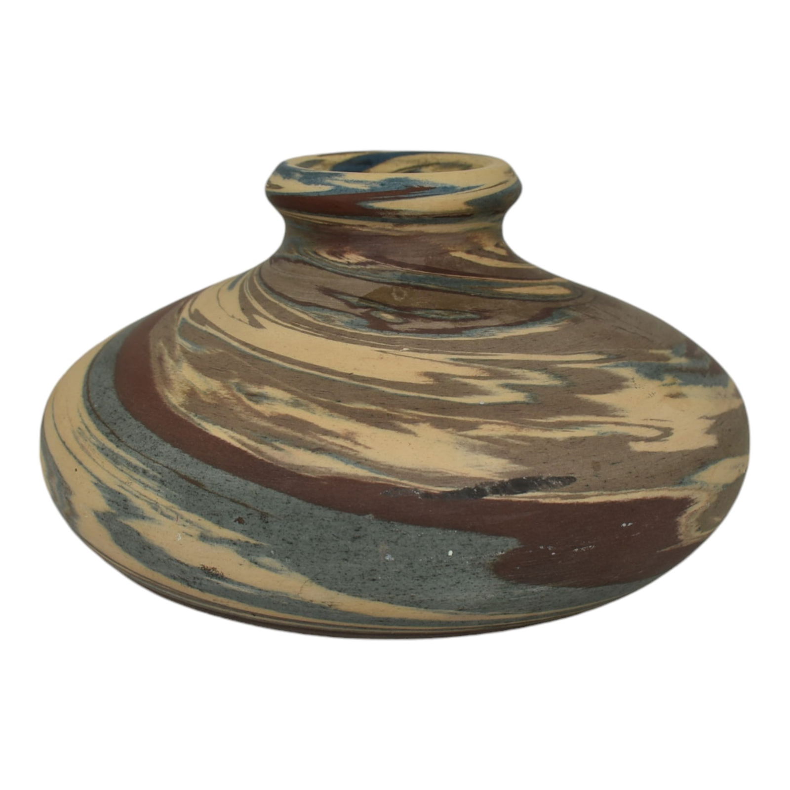 Niloak Mission Swirl 1925-30s Vintage Hand Made Art Pottery Ceramic Squat Vase (1 of 6)