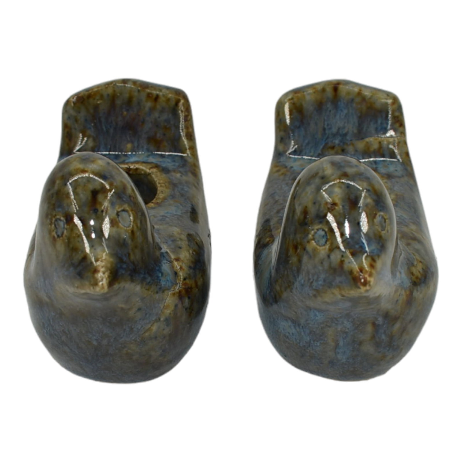 Pigeon Forge Tennessee Art Pottery Blue And Brown Bird Candle Holders Ferguson (1 of 6)