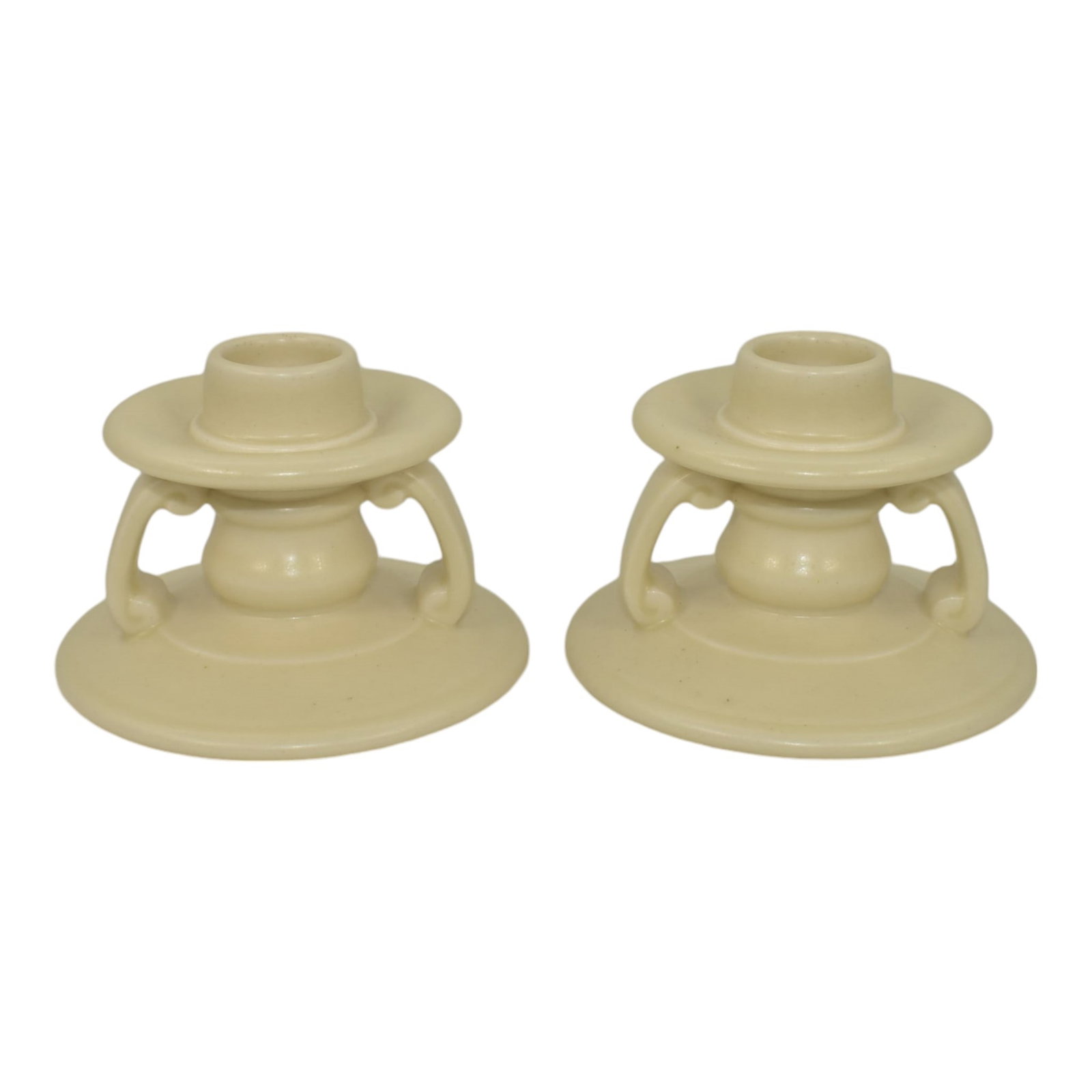 Rookwood 1926 Vintage Art Deco Pottery Matte White Ceramic Candle Holders 2981 (1 of 6)