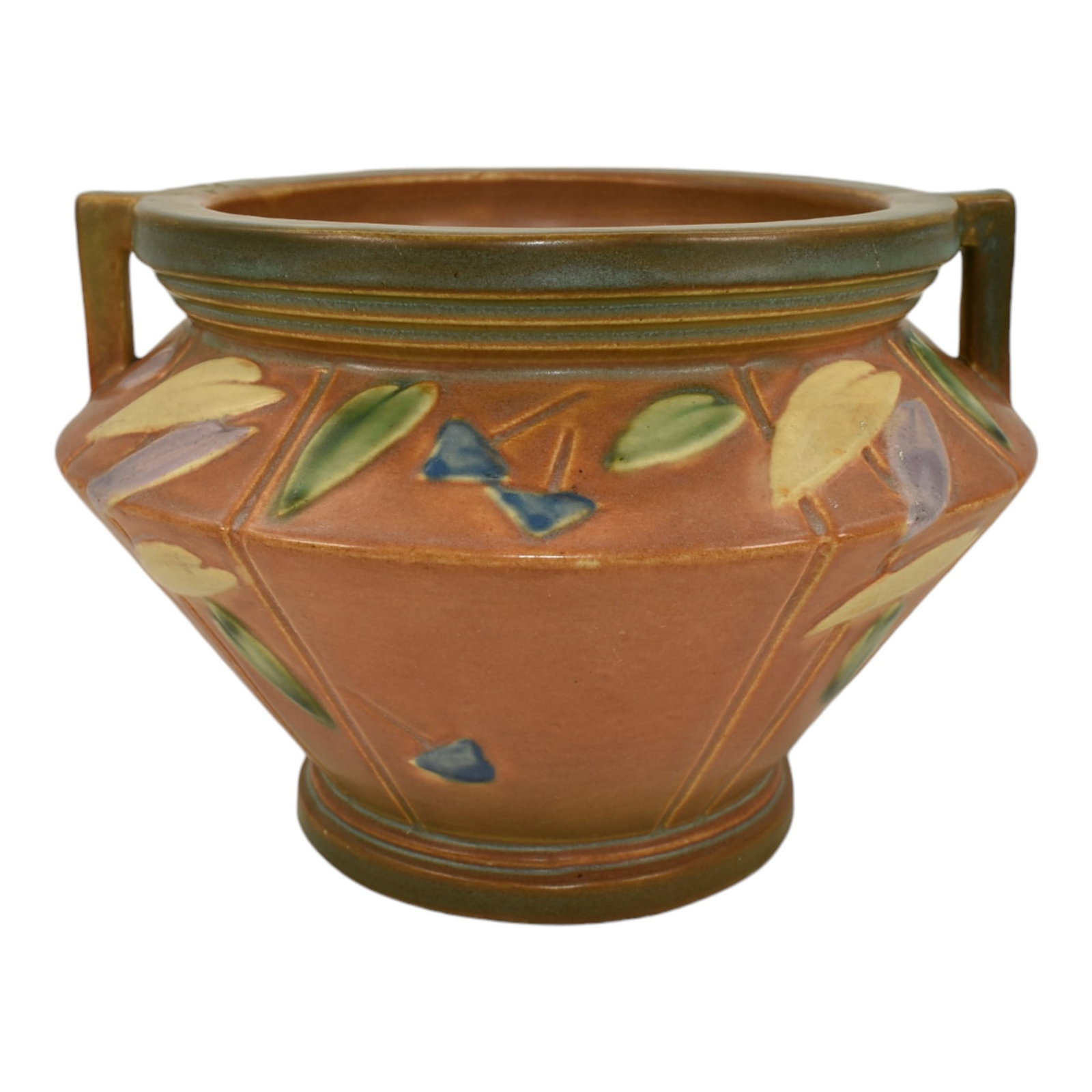 Roseville Futura Tan 1928 Vintage Art Deco Pottery Jardiniere Planter 616-6 (1 of 6)