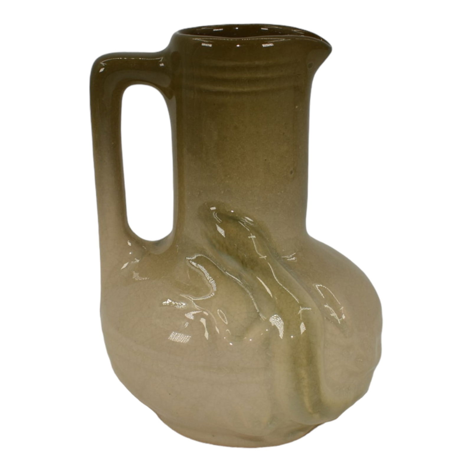 Weller Fru Russet 1905 Vintage Art Pottery Green White Lizard Ceramic Pitcher (1 of 6)