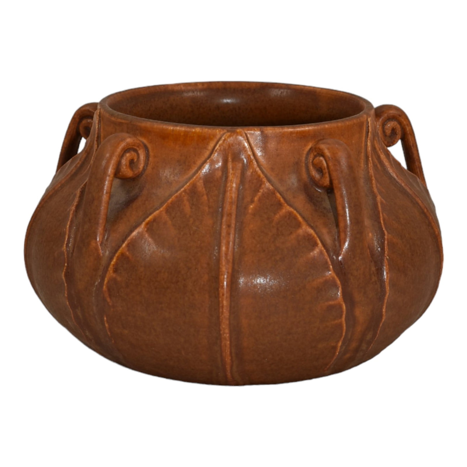 Ephraim Faience 2004 Hand Made Pottery Brown Fiddlehead Ceramic Vase 226 (1 of 6)