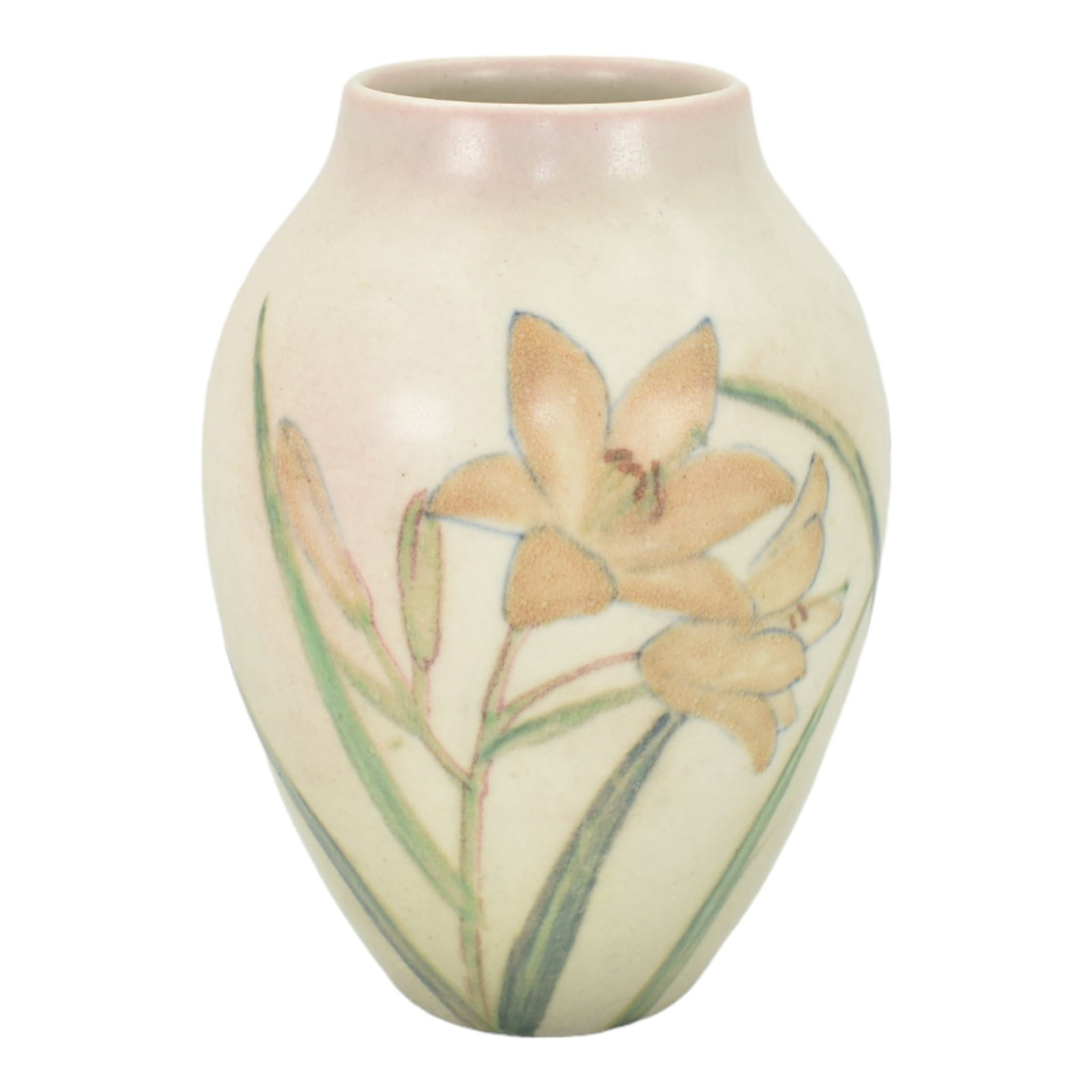 Rookwood 1944 Vintage Pottery Mat Glaze Lilies Ceramic Vase 604D Shirayamadani (1 of 6)