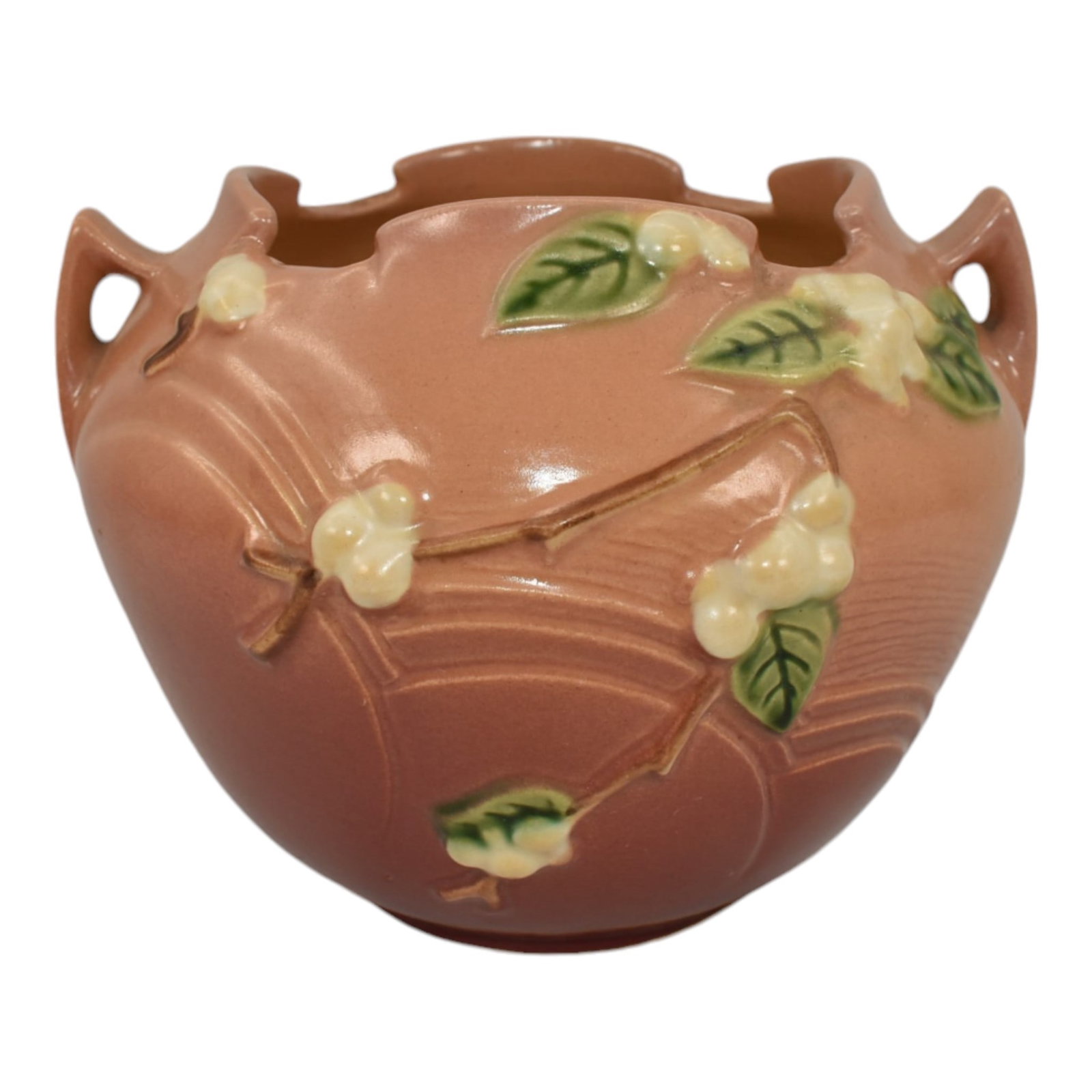 Roseville Snowberry Pink 1947 Mid Century Modern Pottery Ceramic Vase 1RB-5 (1 of 6)