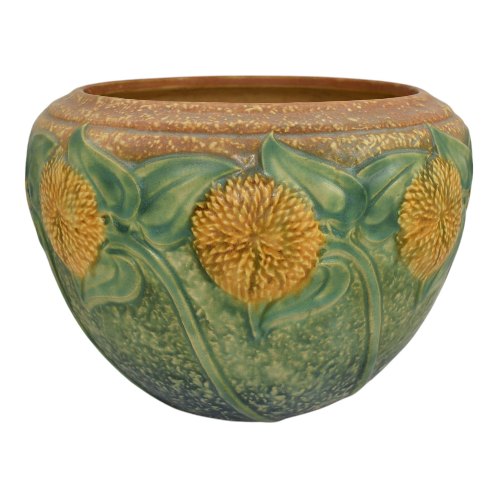 Roseville Sunflower 1930 Vintage Art Pottery Ceramic Jardiniere Planter 619-7 (1 of 6)