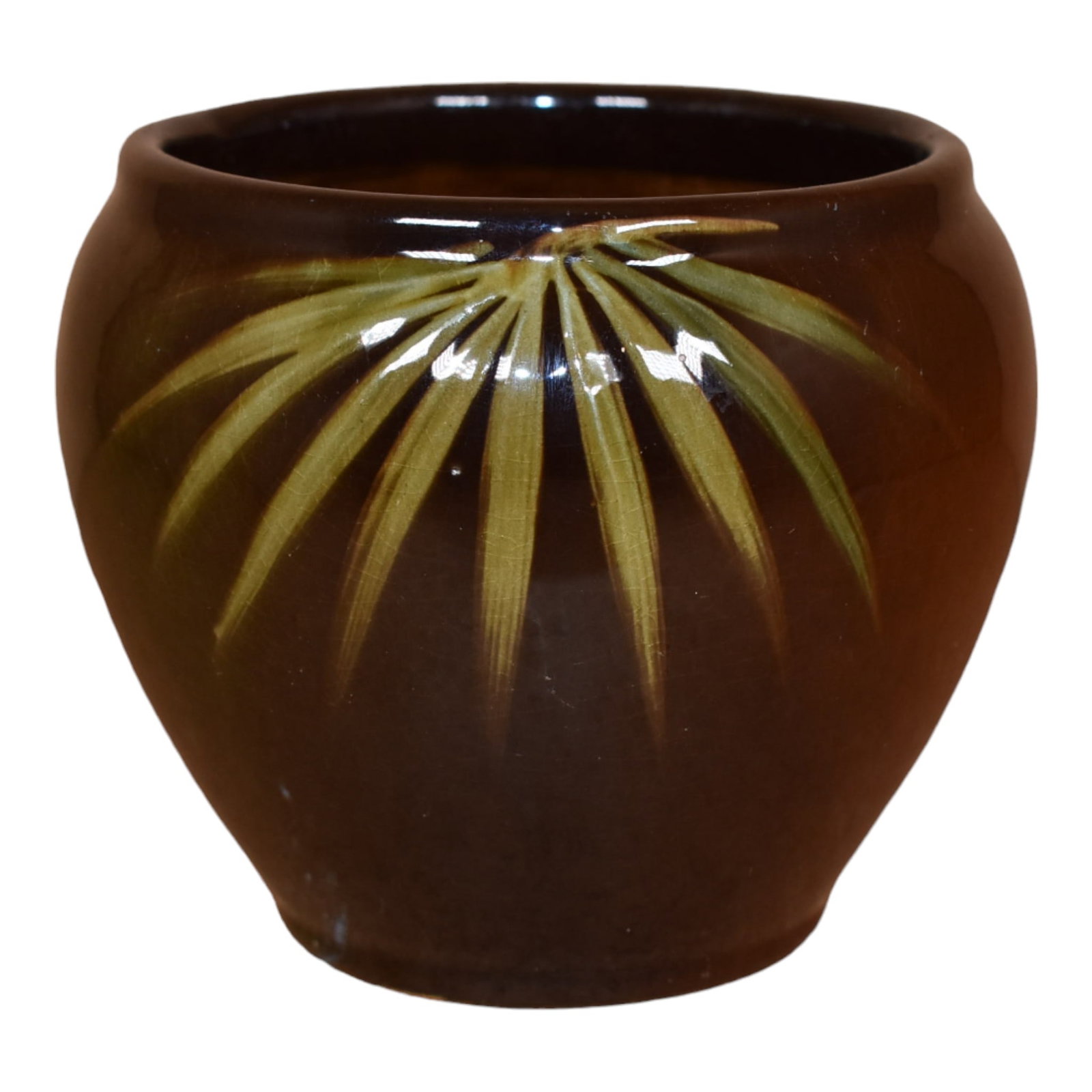 Weller Louwelsa 1900s Vintage Pottery Palm Fronds Ceramic Jardiniere Planter (1 of 6)