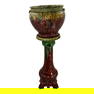 Robinson Ransbottom Art Pottery Majolica Green Red Floral Jardiniere Pedestal