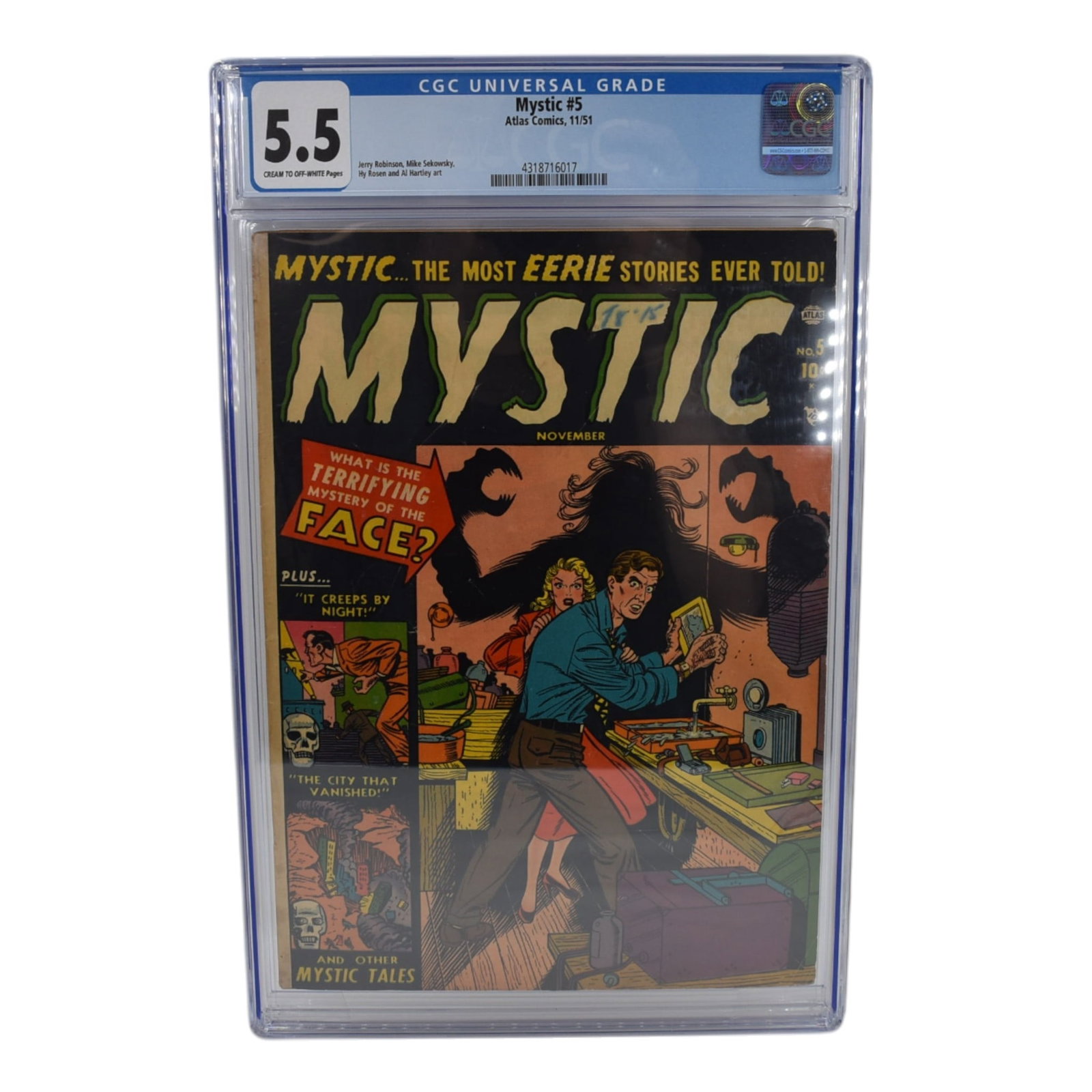 Mystic 5 CGC 5.5 Pre Code Horror Golden Age Raw Comic Book The Most Eerie Stories Ever Told Vintage (1 of 3)