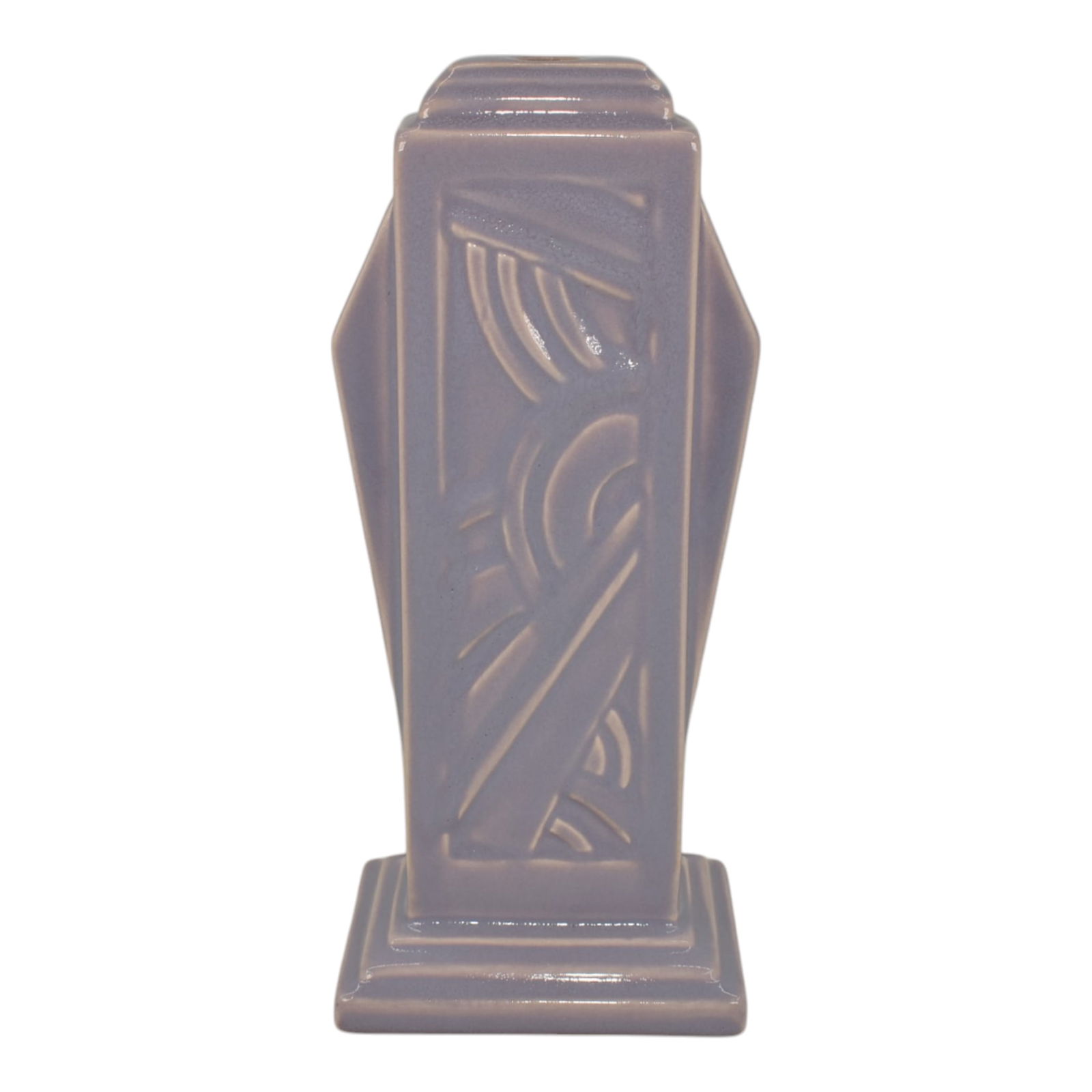 Cowan Vintage Art Deco Pottery Purple Ceramic Sunburst Lamp Vase 821 (1 of 6)